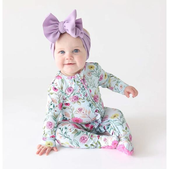 Posh Peanut Footie Ruffled Zippered One Piece - 3-6 months (Bundle of 3) - Picture 2 of 9